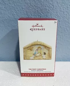 The First Christmas 2015 Hallmark Book & Ornament  Nativity Jesus Angel Lamb NEW - Picture 1 of 2