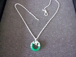 catenina in argento 925 con pendente in giada verde..........2 - Foto 1 di 2
