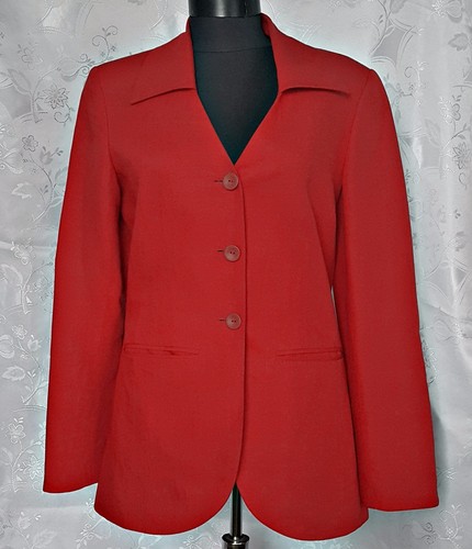 GIACCA BLAZER DONNA KENZO JUNGLE CON MISTO LINO ROSSO FRANCIA TAGLIA: US10 EU38