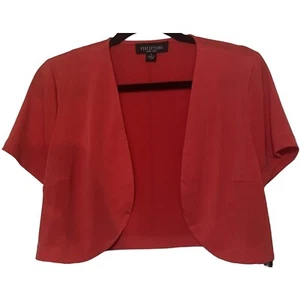 Perceptions Short-Sleeve Jacket Coral Orange Women's Size S Polyester Blend NWT - Picture 1 of 8
