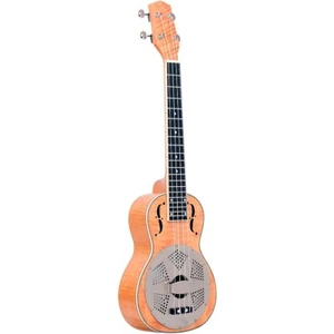 Gold Tone Tenor-Scale Curly Maple Resonator Ukulele with Gig Bag Natural - Picture 1 of 8