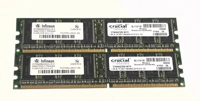 Infineon PC2700U25331-A0 1GB 2x512MB DIMM 333 CL2.5 - Image 1 of 2