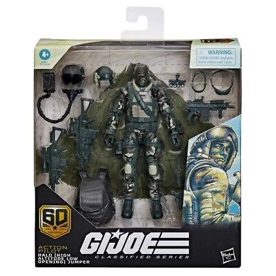 HASBRO G.I. Joe Classified Series 60th Anniversary 6" Action Pilot HALO Jumper Figure