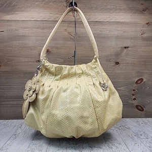 Brighton Purse Yellow Snakeskin Embossed Leather Handbag Shoulder Bag Charms - Picture 1 of 24