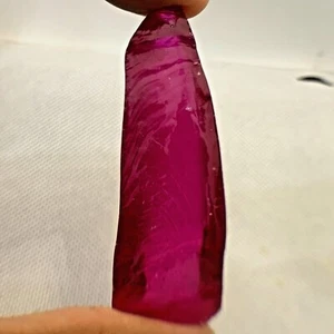 LAB CREATED 208 CT EXCELLENT RUBELLITE #4 ROUGH CORUNDUM (Half Boule) GEMSTONE - Picture 1 of 2