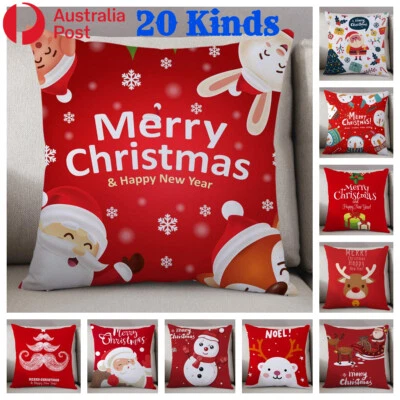 Christmas Elk Throw Pillow Case Snowman Cushion Cover Sofa Decor Xmas Pillowcase Foto 1 de 4