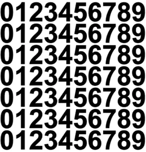 Sticky cut vinyl Numbers stickers Decals bin door office home waterproof Bk Wt - Picture 1 of 7