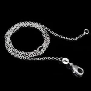 5 Stck. Versilbert Schlicht Halskette Karabinerverschluss Spur Ketten 16-24 Zoll 1 mm Schmuck - Bild 1 von 13