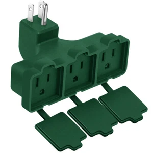 Rainproof 3 Outlet Wall Plug Adapter, Heavy Duty Power Strip Indoor/Outdoor Use - Picture 1 of 7