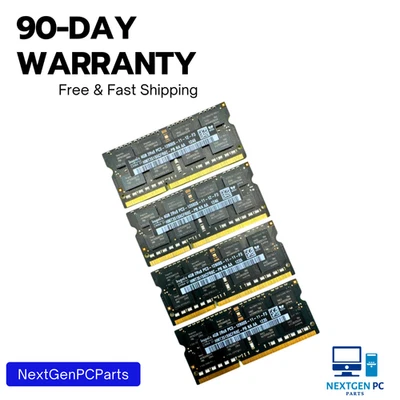 Hynix 16GB (4x4GB) 2Rx8 DDR3 PC3-12800S Laptop Memory RAM HMT351S6CFR8C-PB - Image 1 of 4