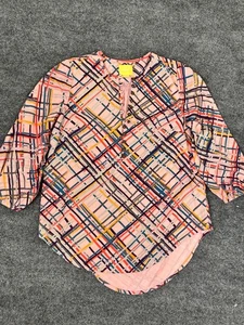 Top Maeve Anthropologie Hi Low Multicolor Geométrico Patter Talla S - Imagen 1 de 8