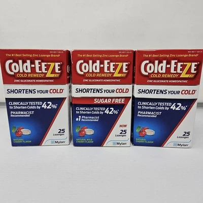 Lote de 3 Pastillas de Zinc Cereza Natural Cold-EEZE Remedio para el Resfriado Dolor de Garganta, Selladas Foto 1 de 4
