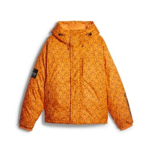 PUMA Pleasures X Puffer Full Zip Jacket Mens Orange Casual Athletic Outerwear 62 - Picture 1 of 2