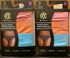Woman’s Champion C9 Sport Briefs NEW!! Size XL - Multicolor 2 Packs W/ 3 Pairs - Picture 1 of 6