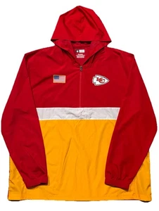 NFL Kansas City Chiefs 1/4 Zip Lightweight Windbreaker Jacket. Mens 2XL. Red. - Picture 1 of 10