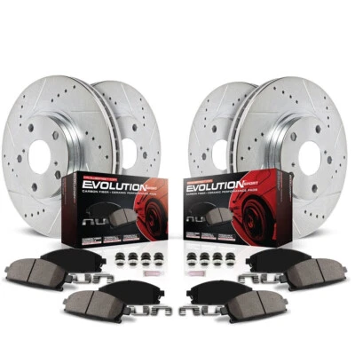 For Dodge Neon 00-04 Brake Kit Power Stop 1-Click Z23 Evolution Sport Drilled & Foto 1 de 4