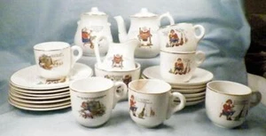Nursery Rhymes Toy Tea Set Old King Cole Miss Muffet Jack Candlestick Antique - Picture 1 of 12
