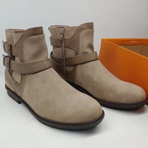 Rocket Dog Geoshy Hawley Taupe Tan Ankle Boots Size 7.5 Womens Zip up Buckle - Picture 1 of 8