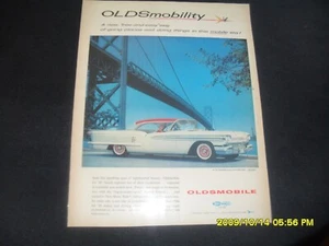 Vintage 1958 Oldsmobile "Olsmobility' Print Ad - Picture 1 of 2