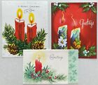❤️ 3  vintage Christmas Candle Greeting Cards 1950’s / 60’s Used great graphics