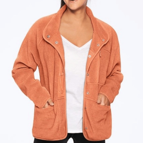 UNDERCOVER Giacca pile polare ROSA Victoria’s Secret full zip castagno spezie donna grande