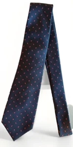 Jeff Banks London Blue Foulard Pink Petal Long Tie 62” x 3 1/2” - Picture 1 of 12