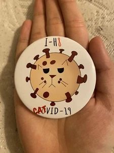 I-H8 CATVID-19 Buttons and Keychains (Joke Art) (Original Art) - Picture 1 of 2