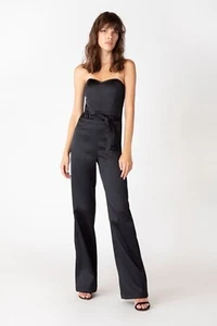 J Brand Jenna Strapless Black Jumpsuit Women’s Size Small Needs Zipper Repair - Picture 1 of 7