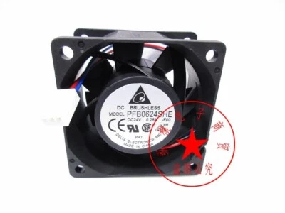 Delta 6038 PFB0624SHE -F00 24V 0.28A 6CM  60mm 3-wire inverter cooling fan 3pin - Image 1 of 3