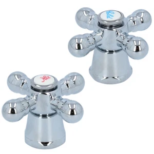 Wasserhahn Knopf Oberteil Chrom Hahn 1/2'' Metall Armatur Retro NEU - Bild 1 von 5