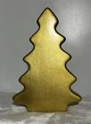 12-1/8” X 5-1/2” Gold Glazed Ceramic Mantel/Table Christmas Tree Cottage Decor