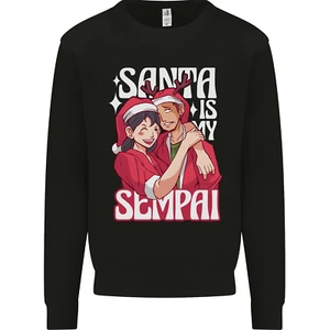 Anime Santa is My Sempai Funny Christmas Xmas Kids Sweatshirt Jumper - Picture 1 of 90