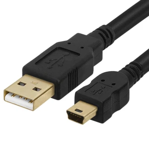 Black 10FT 2.0 USB Cable Type A to Mini B Male to Male 5 PIN - Picture 1 of 2