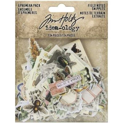 Tim Holtz Idea-ology Ephemera Pack - 134pcs Field Notes 3.5"x4.6" TH94049
