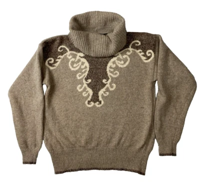 Suéter Jeanne Pierre Mujer Petite S Angora Lana de Cordero Cuello Alto Beige Remolinos Foto 1 de 4