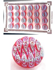 24 Czech Crystal Glass Buttons on Card #B003 - 14 mm or 1/2" - IRIDESCENT!!!!!!!