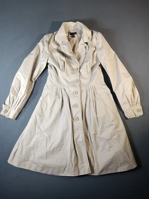H&M Women's Lightweight Trench Coat Almond Size 4 Pockets No Belt 2 Tiny Holes - Image 1 of 4