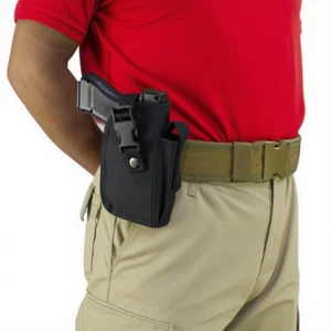US Tactical Right Hand Belt OWB Handgun Holster Waist Gun Pouch Fits Laser/Light - Picture 1 of 9