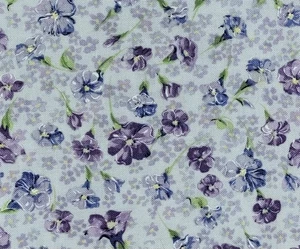 Flowers Floral Lavender Blue 60" wide MMFAB Fabric Cotton Quilt YOU PICK LENGTH - Picture 1 of 6