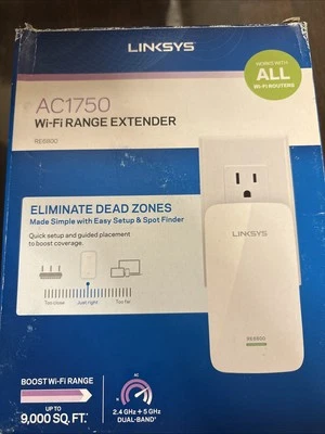 Linksys RE6800 AC1750 WiFi Range Extender Adapter  - Image 1 of 4