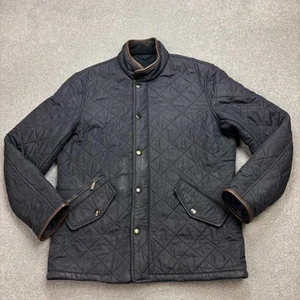 Barbour Jacket Adult Large Blue Quilted Powell Country Hunting Field Lined Men* - Picture 1 of 10