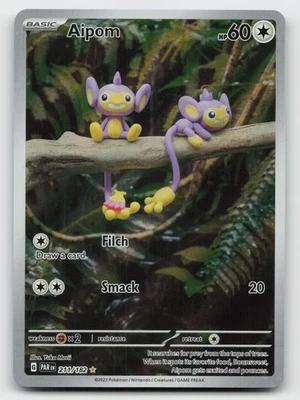 Pokemon Aipom - 211/182 Illustration Rare SV04: Paradox Rift NM - Image 1 of 2