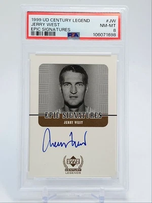 JERRY WEST 1999-00 UD CENTURY LEGENDS EPIC SIGNATURES AUTO PSA 8 Q4856 - Image 1 of 2