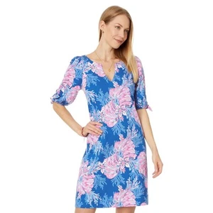Vestido manga corta Lilly Pulitzer Easley Multi For The Fans talla XL Resort Beach - Imagen 1 de 8