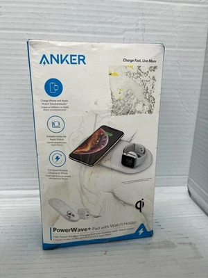 Anker PowerWave+ Qi Wireless Charging Pad with Apple watch Holder - White - Image 1 of 3