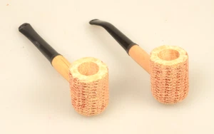 2 NEW Missouri Meerschaum #591 Missouri Pride Corncob Pipes, 1 straight, 1 bent - Picture 1 of 4