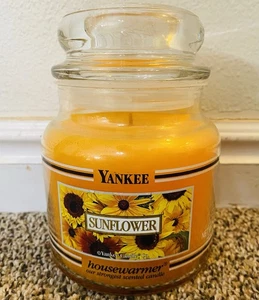 Discontinued Yankee Candle Housewarmer Sunflower 14.5 oz Jar Black Band New - Bild 1 von 5