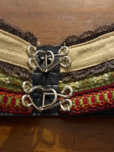 mudd multicolor Fabric, Multi Layered Fabric And Lace Belt With Eyelet Closure - Picture 1 of 8