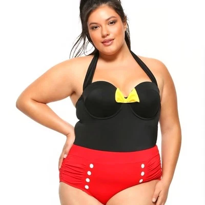 Disney Torrid Minnie Mouse Con Aros 1 Pieza Halter Traje de Baño Traje de Baño Talla 4X Foto 1 de 4