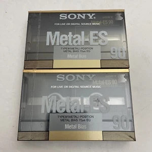 NEW/SEALED x2 Vintage SONY METAL-ES 90 TYPE IV Metal Bias Blank Cassette Tapes - Picture 1 of 6